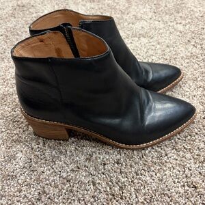 Madewell Black Leather Ankle Booties